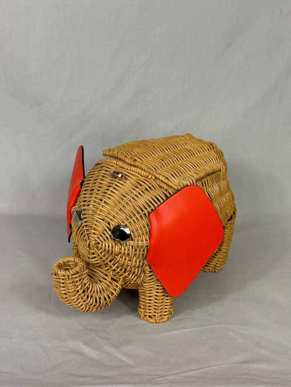 Kate Spade New York Unique Collector Tiny Wicker Elephant Orange Crossbody bag